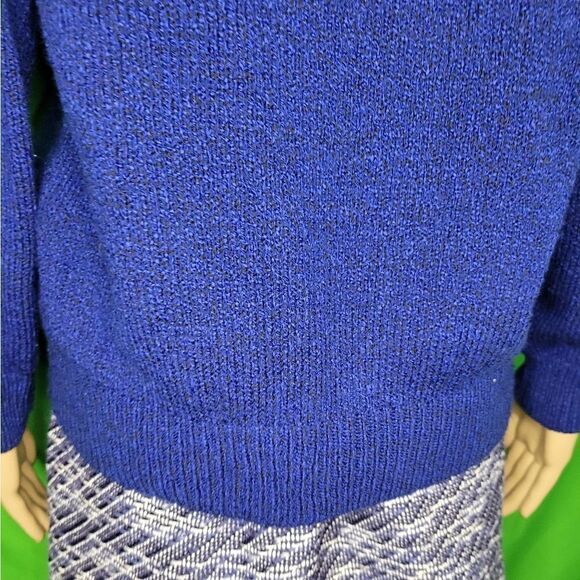 KAREN SCOTT Womens Blue Cable Knit Heather Long Sleeve sweater - Picture 7 of 12